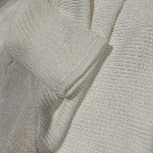 CAbi‎ Women's White 100% Cotton Open Front Knitted Cardigan Sweater Size Medium - Picture 5 of 6